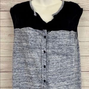 Michael Stars Henley button marled knot top